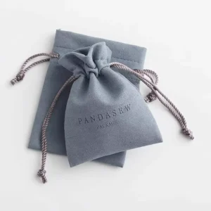 Custom Embossing Printed Logo Brand Jewellery Gift Packaging Bag Velvet Jewelry Pouch