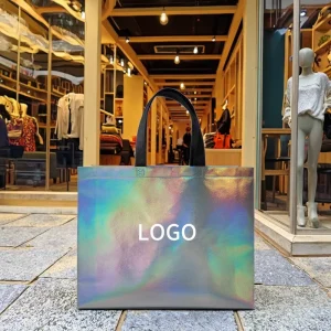 Custom Fashionable Metallic Laminated Eco Friendly Non Woven Shopping Bag Recyclable Gift Packaging