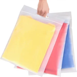 Custom Frosted PE EVA Zipper Bags for T Shirt Apparel and Clothing Packaging