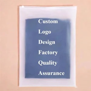 Custom Frosted Zipper Bags Eco Friendly PE CPE Garment Packaging Zipper Plastic Bag for T Shirts