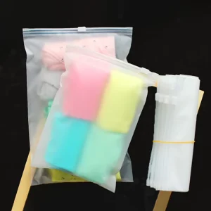 Custom Garment Bags with Logo Poly Zipper Clear Sachet Packaging Plastic Bags for Business