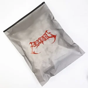 Custom Garment Packing Bag with Ziplock Plastic Black Packaging Bags White Frosted Clothing Package Pouch Shopping Bag with Logo