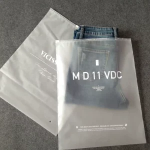 Custom Garment Ziplock Bags Frosted Poly Bags for Clothes Packaging Matte Zipper Bags for T shirt With Logo Custom Printed
