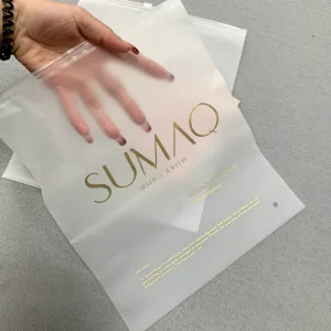 Custom High Quality Thick Transparent Frosted Slide Zip Lock Gift Packing Plastic Bag Frosted Zipper Bag for Wig Cloth Bundles
