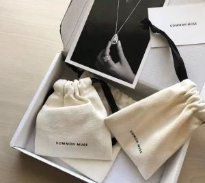 Custom Jewelry Gift Packaging Bag Cotton Canvas Fabric Small Pouch Drawstring Storage Bags