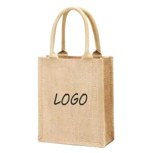 Custom Jute Shopping Wedding Gift Bag Reusable Jute Burlap Tote Bags Eco Friendly Mini Jute Bag With Handle