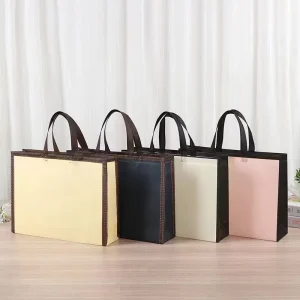 Custom Laminated 3D Non Woven Tote Bag Thick Reusable Shopping Bag Home Textile Clothes Packaging Bag