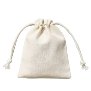 Custom Linen Drawstring Textile Packaging Bag Plain Natural Portable Promotion Gift Pouch