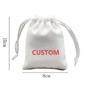 Custom Logo Anti-Tarnish Velvet Jewelry Pouch Soft Lined for Ring Storage and Necklace Packaging