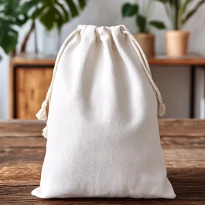 Custom Logo Cotton Bag Double Drawstring Eco Friendly Reusable Muslin Bags Package for Gift Travelling