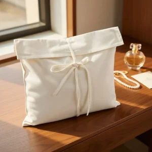 Custom Logo Cotton Envelope Bag Fabric Gift Packaging Pouch Reusable Storage Bag