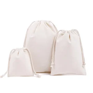 Custom Logo Eco Friendly Multicolor 100% Cotton Small Pouch Plain Gift Packaging Drawstring Bags