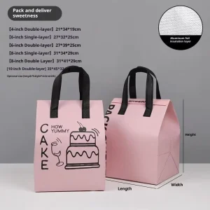 Custom Logo Eco Friendly PP Non Woven Thermal Insulated Aluminum Foil Cooler Bag for Takeaway Food Packaging
