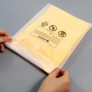 Custom Logo Frost Transparent Self Adhesive CPE Plastic Bag for Clothing Hoodie Jacket Pants Packaging