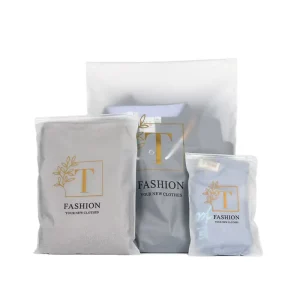 Custom Logo Frosted Slider Packaging Bag for Clothing Apparel Garment Shirt Socks Underwear Resealable Pouch Bag