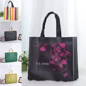 Custom Logo Laminated Non Woven Bag Reusable Ultrasonic Shopping Tote for Grocery Retail Fashion Packaging