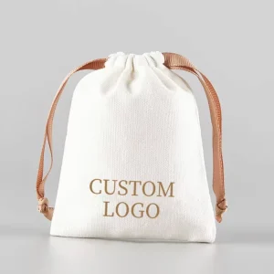 Custom Logo Muslin Drawstring Dust Bag for Storage Biodegradable Cotton Gift Canvas Drawstring Cotton Pouch