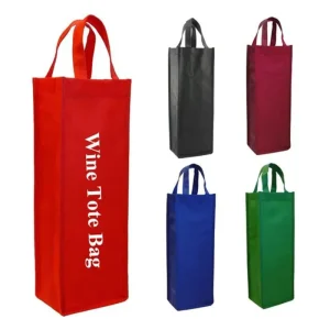 Custom Logo Non Woven Wine Bags for Red Wine Bottles Holder Reusable Portable Wine Carrier Tote Bag