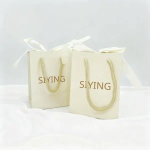 Custom Logo Paper Bags Boutique Shop Retail Shopping Gift Tote Bag Customized White Paper Bags with Your Brand Logo