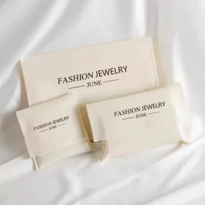 Custom Logo Print Cotton Envelope Bag Nature Brushed Dust Bag for Clothing Packaging Stylish Fashion Print Cotton Pouch