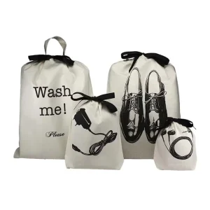 Custom Logo Print Luxury Unisex Shoe Drawstring Dust Cotton Bag
