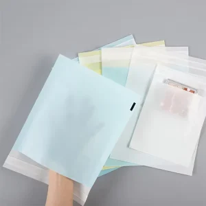 Custom Logo Printed Biodegradable Semi Transparent OEM Glassine Art Paperboard Bags for Clothing Gift Packaging Recyclable