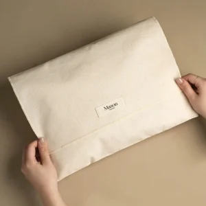 Custom Logo Printed Cotton Flannel Envelope Bag Nature Brushed Dust Bag for Clothing Packaging Printed Cotton Envelope Pouch