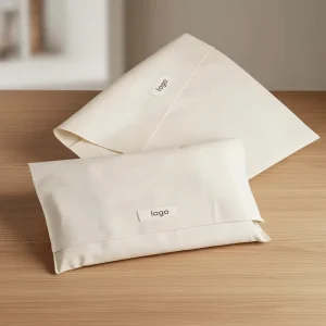Custom Logo Printed Cotton Flannel Envelope Dust Bag Nature Brushed Dust Bag for Clothing Packaging Printed Cotton