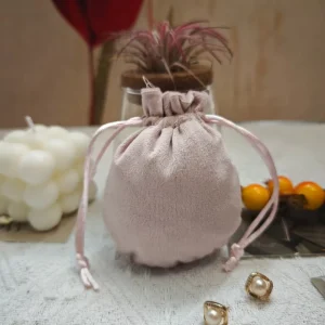 Custom Logo Printed Cotton Velvet Jewelry Bag Soft Velvet Gift Packaging Drawstring Pouch Dust Gift Cosmetic Bag