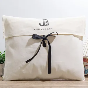 Custom Logo Printed Eco Recyclable Drawstring Packaging Cotton Dust Bag Soft Fabric Pouch Storage Envelope Bag