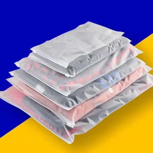Custom Logo Printed Garment Underwear Matte Zipper Packaging Bag Custom T Shirt Packing Frosted Clothing Ziplock Bags