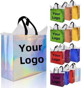 Custom Logo Printed Non woven Tote Bags Recyclable Reusable Pp Laminated Clothing Sock Gift Packaging Shoe Garment