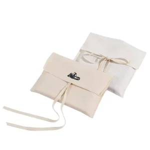 Custom Logo Printed Organic Cotton Flap Clothes Handbag Packaging Bag Wallet Dust Cotton Envelope Pouch for Socks
