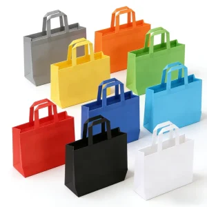 Custom Logo Printed Reusable Non Woven Fabric Shoulder Strap Grocery Shopping Tote Bag