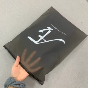 Custom Logo Printed Ziplock Clear Black Garment Packaging Bag Reusable Frosted Zipper Bag for Clothing