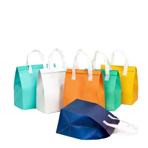 Custom Logo Recyclable Biodegradable Waterproof Thermal Insulated Food Cooler Supermarket Non Woven Bag
