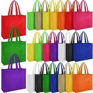 Custom Logo Reusable Multi Color Laminated Non Woven Tote Shopping Bag for Gifts Party Grocery