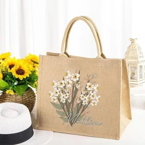 Custom Logo Shopping Jute Bag Eco-friendly Material Tote Bag