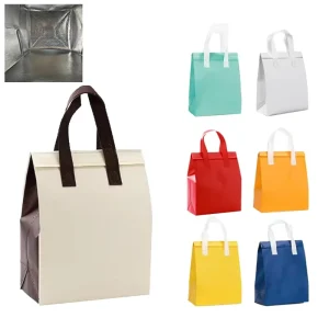Custom Logo Thermal Shopping Non Woven Cooler Bag Aluminum Foil Insulated Lunch Boxes Picnic Grocery Insulated