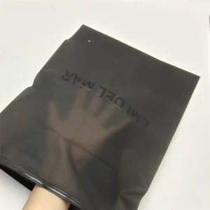 Custom Logo Translucent Clothes Zip Bag Cpe Semitransparent Matte Black Frosted Zipper Mailing Bags for Clothing Packaging