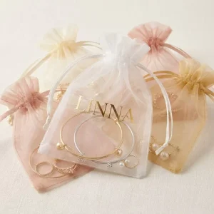Custom Logo Transparent Organza Pouch Luxury Wedding Gift Bag Jewelry Packaging Drawstring Mesh Bag From Factory