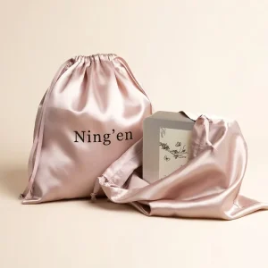 Custom Luxury Eco Friendly Satin Velvet Silk Screen Printed Drawstring Pouch Gift Bags Recyclable Travel Storage For Bracelet