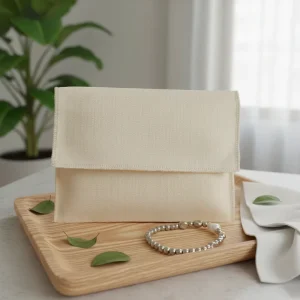 Custom Natural Cotton Envelope Bags 7x7cm 10x10cm 12x12cm Custom Logo Gift Dust Sack Jewelry Packaging Pouches