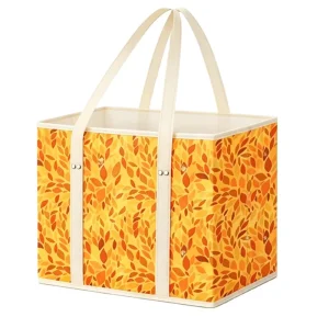 Custom Non Woven Foldable PLA Tote Bag with Reinforced Handles and Geometric Pattern for Groceries Advertising Handbags
