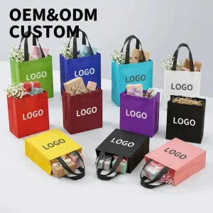 Custom Nonwoven Fabric Bag Non Woven Foldable Shopping Grocery Reusable Packaging Non woven Bags With Custom Printed Logo