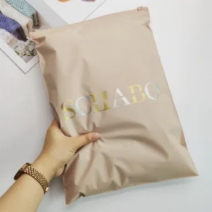 Custom Nude Clothing Pouch Plastic Packaging Bags Printed Logo Sliding Zipper Bag for Garment Brand Ziplock Poly Bag