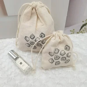 Custom Organic Cotton Drawstring Bags Packaging Sling Shoes Clothing Pouch Cotton Drawstring Bag