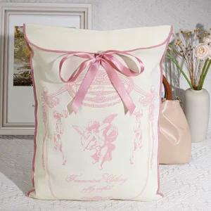 Custom Organic Natural Cotton Linen Envelope Dust Bag for Clothes Pillow Reusable Fashion Cotton Flap Packaging Bag for Handbag