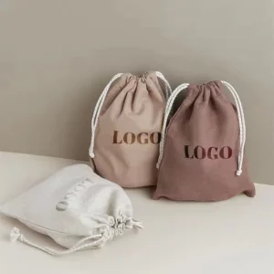 Custom Organic Recycled Cotton Canvas Fabric Bag Small Dustproof Storagecofriendly Packaging Cloth Canvas Drawstring Dust Bag