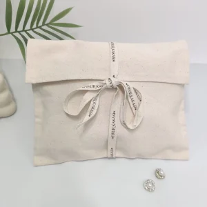 Custom Organic White Cotton Envelope Bags Clothing Cotton Gift Tote Bags Dust Proof Bags Pillow Cotton Packaging Bags